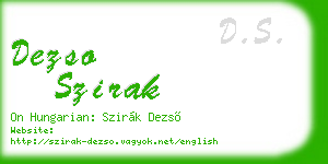 dezso szirak business card